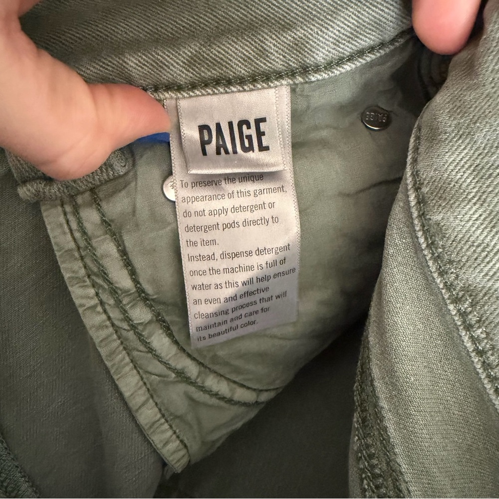 PAIGE Anessa Carpenter Wide Leg Jeans in Vintage Sweet Succulent - Picture 11 of 15
